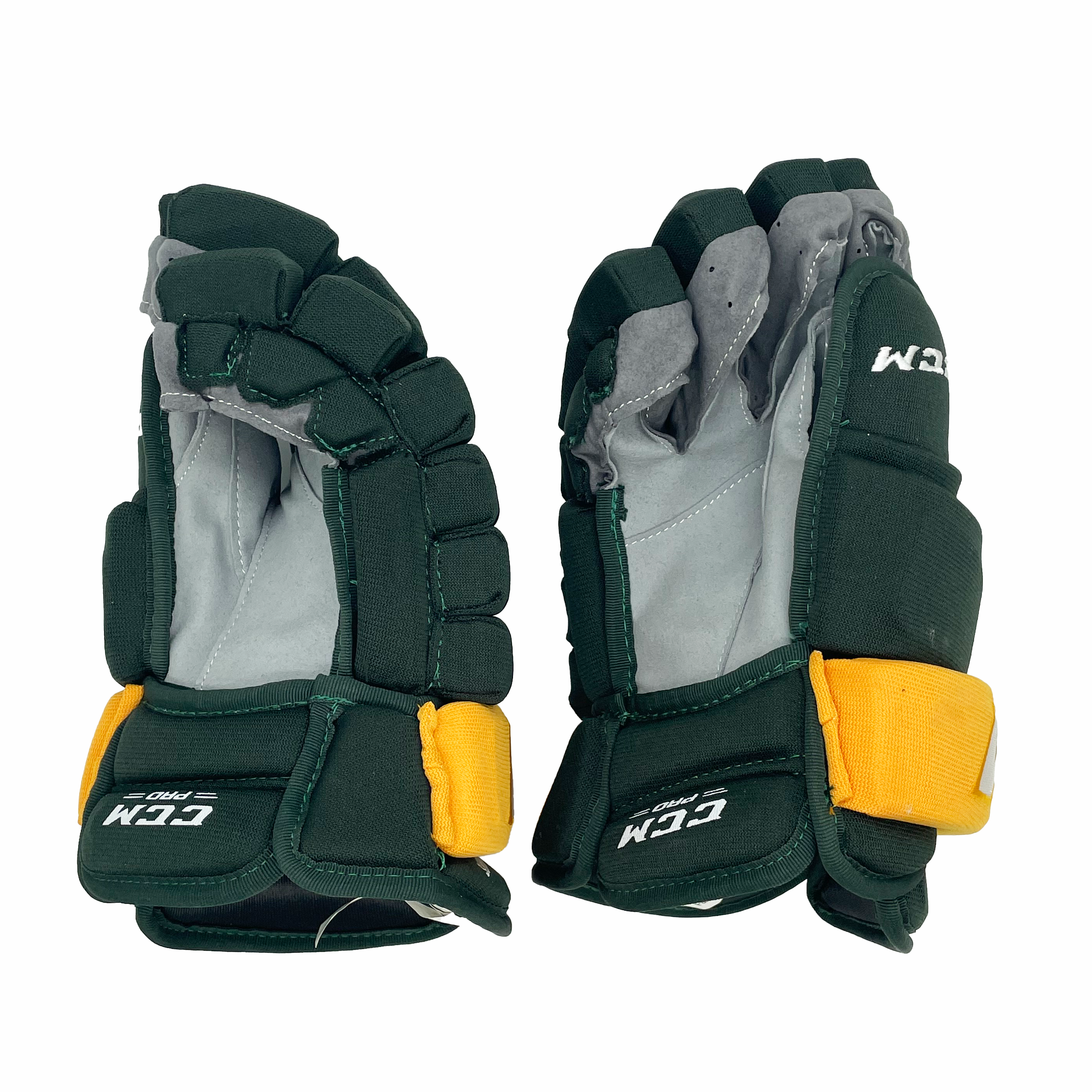CCM HG97 - Gant de hockey NCAA Pro Stock (vert/jaune)